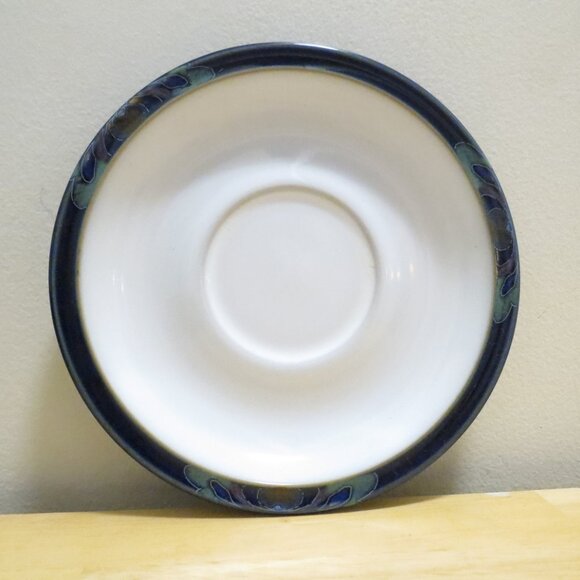 X3 Denby Baroque England Footed Tea Coffee Cups & Saucers Cobalt Blue Flower - Picture 8 of 9